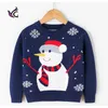 Kerstmiskleding gebreide herfst winter Koreaanse rode sneeuwpop pullover trui baby jongens meisjes kinderkleding 211201