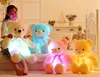 Çocuk Hediye Peluş Oyuncak 50 cm Aydınlık Bebek Teddy Bear Papyon Dahili LED Renkli Işık Fonksiyonu ile Sevgililer Günü
