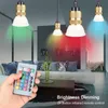 전구 1PC E27 스마트 컨트롤 LED 램프 RGB 색상 변화 Dimmable 전구 홈 파티 장식 조명