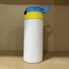 Sublimação reta de DIY 12 onças de caneca branca caneca portátil em branco Bouning Bouning com palha de aço inoxidável VACU2319223