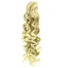 Soowee 180g Long Blonde Curly Clip In Extensions Piecy Pony Tail High Temperature Fiber Syntetisk Hair Claw Ponytail