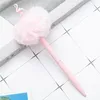 Długopisy Długopisy Flamingo Hairball Pen Stock Korea Kreatywny Cute Cartoon Office Plush