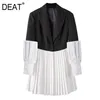 robe noire blanche blazer