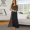 Women Dress Long Sleeve Irregular Black Vintage Dresses Asymmetry Plus Size Lace Sexy Off Shoulder 210524