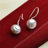 Orecchini di perle d'acqua dolce 8-9mm Perle con bottoni Argento sterling 925 Orecchini a gancio semplici Gioielli da donna per ragazze