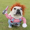 Costumi per cani Vestiti divertenti Chucky Style Pet Costumi Cosplay Set Novità Abbigliamento per Bulldog Pug 210908217n6287329