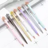 Luxo Portátil Crystal Crown Pen Diamante Ballpoint Pens Papelaria Ballpen Home Office School School Fontes Presente 10 Cores