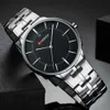 Date Quartz Montres De Luxe Marque Curren Relogio Masculino Or Montre pour Hommes Simple D'affaires Montre-Bracelet Hommes Horloge 2019 Q0524