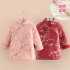 Niñas Cheongsam invierno 2-10 años Año Nuevo bordado engrosamiento niños bebé niña estilo chino tradicional étnico Tang vestido 210331