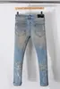 Męskie dżinsy Drapione Ripped Biker Slim Fit Motorcycle Bikers Denim Dla Mężczyzna Moda Czarne Spodnie Hip-Hop Jean