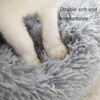 Pet Kedi Yatak Yastık Köpek Yuvarlak Sepet Ev Kış Sıcak Uzun Peluş Süper Yumuşak Uyku Tulumu Yavru Mat Malzemeleri Için 211111