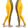 Tasarım Hiking Sıska Spor Kadın Tayt Push Up Femme Spor Çizgili Baskılı Legging Yüksek Bel Siyah Leggins 210929