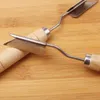 Stainless steel pineapple peeler wooden peeling shovel off fork avocado v-shaped eye-digging kitchen fruit vegetable tool knife