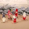 Мини Рождественские плюшевые куклы дерево кулон фигурка вечеринка благосклонность рождественских декорам Санты Клауса лыжная деревянная игрушка кукла отель отель Wy1508
