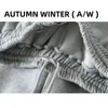 WIXRA Oversized Fleece Rits Sweatpants Vrouwen 90% Katoen Losse Casual Wide-Leg Harem Herfst en Winter Thicken Sport Broek Y211115