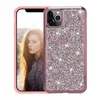 High Quality Diamond Phone Cases For iPhone 13 Pro Max 12 11 Xr Xs Samsung Galaxy Note 20 Ultra Electroplating TPU PC 2 In 1 Flash Glitter Anti Drop Cover