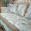 Chair Covers European High Density Jacquard Lace Sofa Cover 1/2/3 Seater Slipcover Couch Furniture Recliner Protector Anti-Slip Luxury