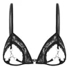 Soutien-gorge Ensembles Femmes Dentelle Garniture Découpe Lingerie Costume Transparent Anneaux En Métal Crop Soutien-Gorge Avec Creux Taille Basse Crotchless G-string276u