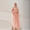 Damska sukienka pasa startowa o szyi długie rękawy Waczki koralikowe koronkowe pasek moda moda maxi szyfonowe sukienki vestidos