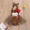 018m Thanksgiving Day Baby Girl Clothes Born Infant Girls paljetter Tulle Romper Cartoon Turkey Party Jumpsuit 2105158225335