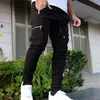 Jogger spodnie dresowe spodnie męskie szczupły fit trening spodnie męskie wielo-kieszeni casual chude spodnie męskie zamek błyskawiczny design sportswear 211201