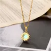 Collane con ciondolo Berserk Gioielli regalo Donna Zircone semplice Girasole Pietra femminile Coppia di osso Matrimonio Per donne Ragazze