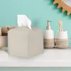 Tovaglioli Scatole di fazzoletti Tovaglioli 1 PZ Coperchio della scatola Moderno Portaoggetti quadrato in pelle PU Organizzatore decorativo per il controsoffitto del bagno