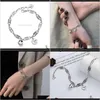 Link, Chain Bracelets Jewelry Drop Delivery 2021 Yunchaoxuan S925 Sterling Sier Personalized Paper Clip Bracelet Ins Smiling Face Bell Japane