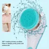 Electric Silicone Bath Brush Back Scrubber 4 Brush Heads USB Rechargeable Rotating Shower Massager with 2 Speeds Long Handle 210724