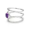 Cluster Rings GEM'S BALLET Classic 0.81ct Round Natural Amethyst Gemstone Finger Ring For Women Party 925 Sterling Silver Fashion Fine Jewel