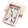 4Pcs/Set Makeup Lashes Tool Kits Stainless Steel Eyelash Curler Eyebrow Tweezers Scissors Fals Eyelashes Nipper Auxiliary Clip Make Up Tools Sets