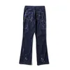 SWAG Splash Mürekkep Mikro-Flare Kot Hip Hop Çok Renkli Boyalı Denim Pantolon Erkekler Kadınlar Streetwear Slim Fit Denim Jean 2021 C0607