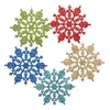 Flocons de neige de Noël 10 cm en plastique paillettes fausse neige ornements arbre de noël pendentif fête décoration de noël pour la maison
