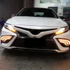 2pcs 주도 주간 주도 Toyota Camry 2021 2022 동적 턴 신호 릴레이 자동차 LED DRL 하루 빛 안개 램프