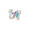 Stud 1 st Glass Crystal Butterfly Örhänge för kvinnor 2021 Rostfritt Stål Skruv Piercing Tragus Flat