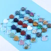 Colorful Natural Stone Crystal Heart Shape Pendant Necklaces For Women Men Lover Fashion Decor Jewelry With Chain