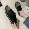 Vrouwelijke schoenen Med Slippers Casual Glitter Slides Loafers Platform SHOSE VROUWEN COVER TOE 2021 Luxe zomergelei Flat Soft