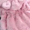 Children's Girls Fur Coat Winter Jackets Kids Faux Coats Hooded Overcoat Thicken Topcoat Toddler Warm Town Clothes Outerwear 211204