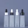 200PCs 30ml frost transparent glas eterisk oljekolv med dropper, 1oz kosmetisk förpackning glasflaska sn6132