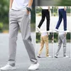 Yaz Yeni erkek Ince Pamuk Haki Rahat Pantolon Iş Katı Renk Streç Pantolon Marka Erkek Gri Artı Boyutu 40 42 44 210406