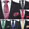 41 Style Men Tie Necktie Pocket Square Party Wedding Fashion Striped Plaid 8cm Silk Woven Business Handkerchief Clip Set