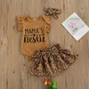 0-24M Leuke Leopard Baby Girl Outfits Zomer Geboren Baby Ruffles Rompertjes Rokken Kostuums 210515