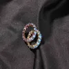 Gli anelli di diamanti blu cielo più venduti, moda una fila di anelli hip-hop per gli amanti, anelli di coppia anelli regalo di San Valentino