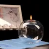 Candle Houders Ronde Hollow Crystal Glass Holder Wedding Candlestick Home Decor voor Woonkamer Slaapkamer XQMG-kaarsen