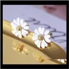 Armband Drop Leverans 2021 Luxury Designer Women Armband White Daisy Bangle Copper With Gold Plated Elegant Flower örhängen Choker Smycken