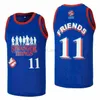 NCAA Stitched Movie Basketballtröjor 11 Akuma Street Fighter Jersey Mens Blue Black Fans Shirt God kvalitet på försäljning