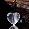Natürlicher Reiki-Weißquarz-Herz-Charm-Anhänger, Wünschelruten-Chakra, energetisierter Kristall
