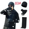 Men's wool sets is thickened to keep warm outdoors Three set of knitted scarf hat gloves