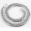 Necklaces Custom Length 161921mm Width Heavy Silver Color Cut Curb Cuban Chain 316l Stainless Steel Mens Necklace or Bracelet 72211096