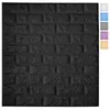 ART3D 5パックの皮とスティック3Dの壁紙パネルの内部壁の装飾の自己接着性の泡立ての壁紙黒、カバー29平方フィート